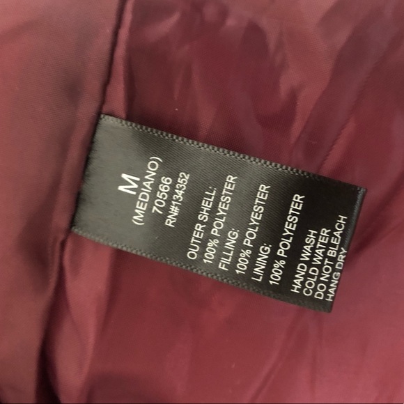 Burgundy Quilted Puffer Puffy Jacket - Picture 6 of 6